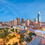 Oklahoma City, Oklahoma, USA downtown skyline at twilight.